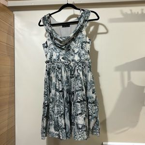 Allsaints cowl neck strapless dress